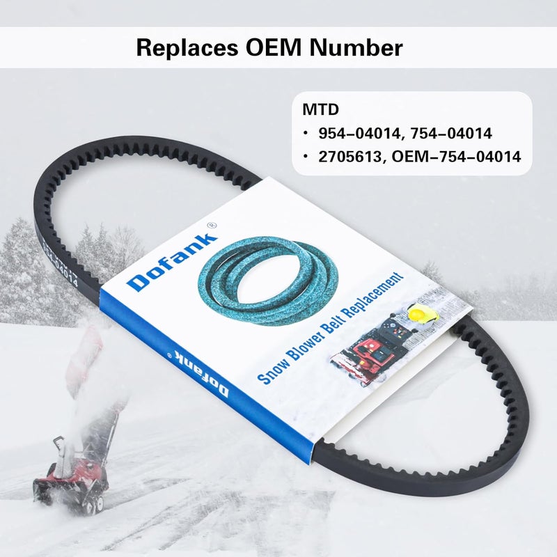 Dofank 954-04014 Auger Belt Kevlar for MTD 2007, Yard Machines, Craftsman, Bolens Snowblowers, Replaces 754-04014, 954-05110 - 3/8" x 27" - Image 4